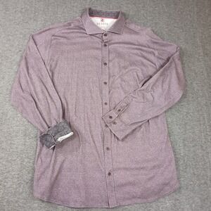 DESOTO Men's Size XXL Light Burgundy Purple Button Up 100% Cotton Long Sleeve